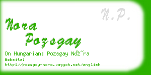 nora pozsgay business card